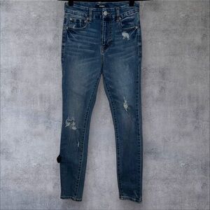 Women's Distressed Blue‎ Skinny Jeans